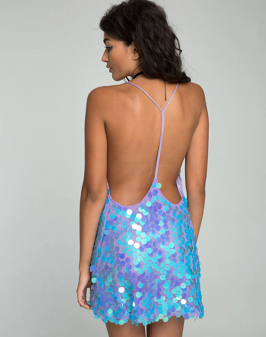 Finn Dress in Mermaid Disc Sequin - Awmao
