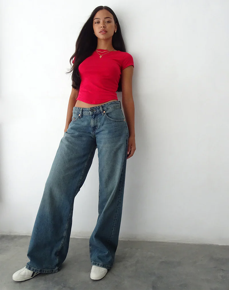 Jojes Jersey Tee in Tango Red - Awmao