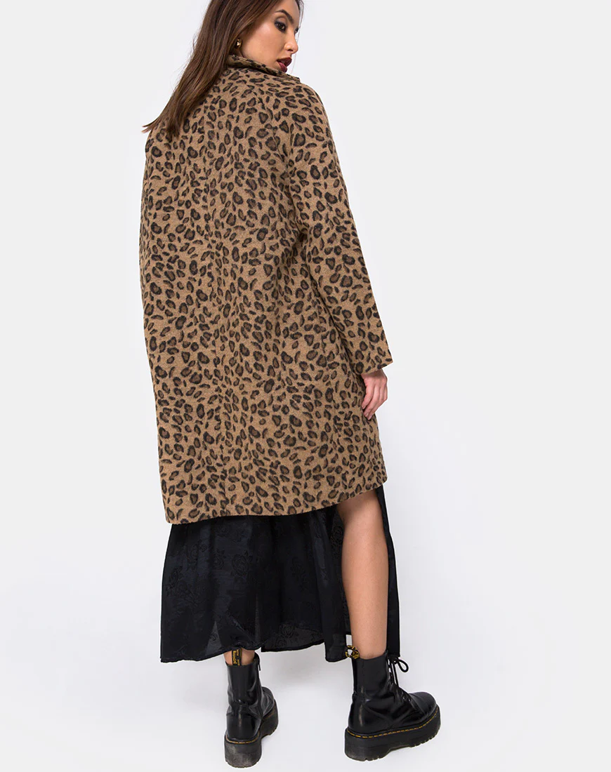 Ernest Boyfriend Coat Leopard Print Grey - Awmao
