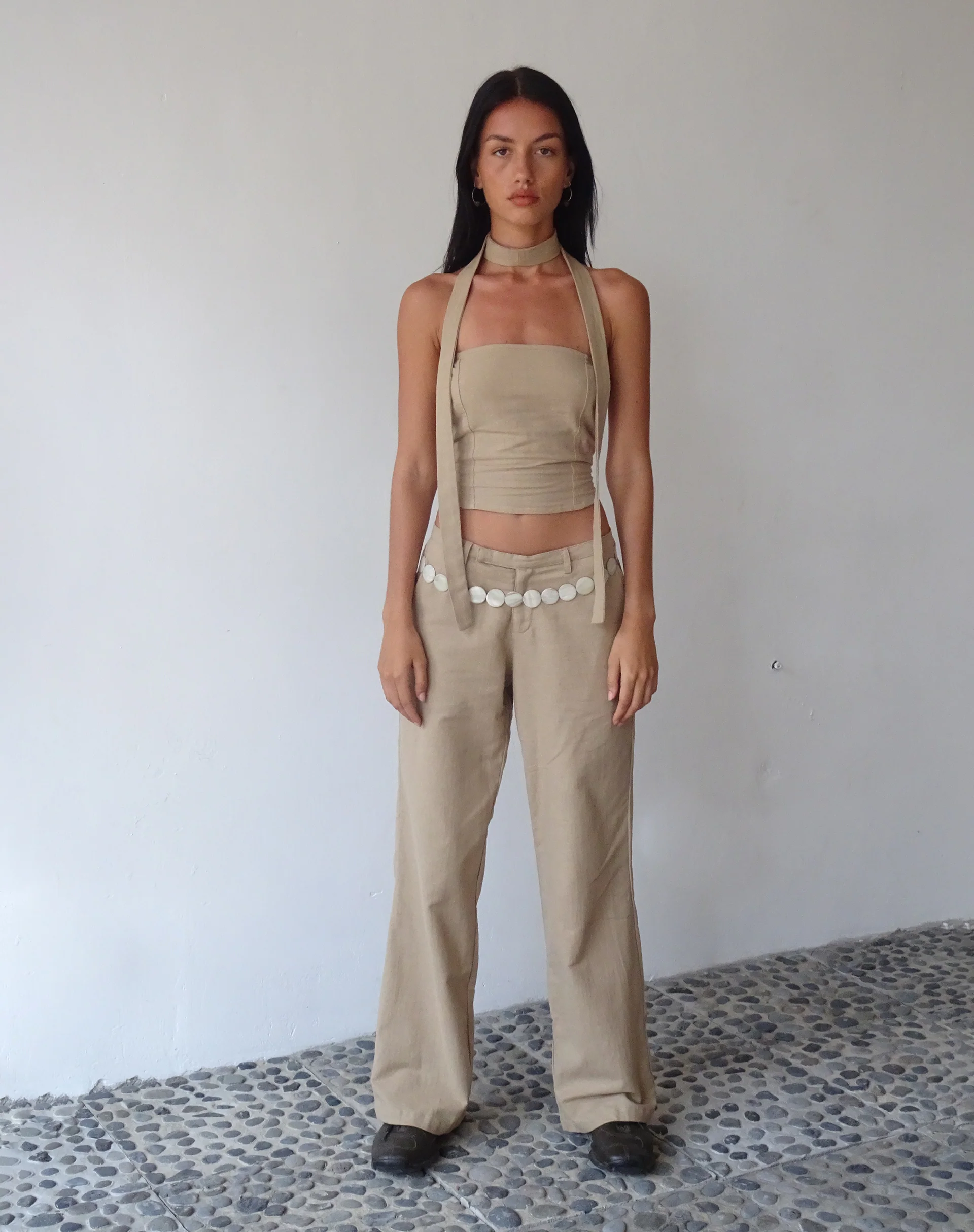 MOTEL X JACQUIE Jawi Trouser in Light Taupe - Awmao