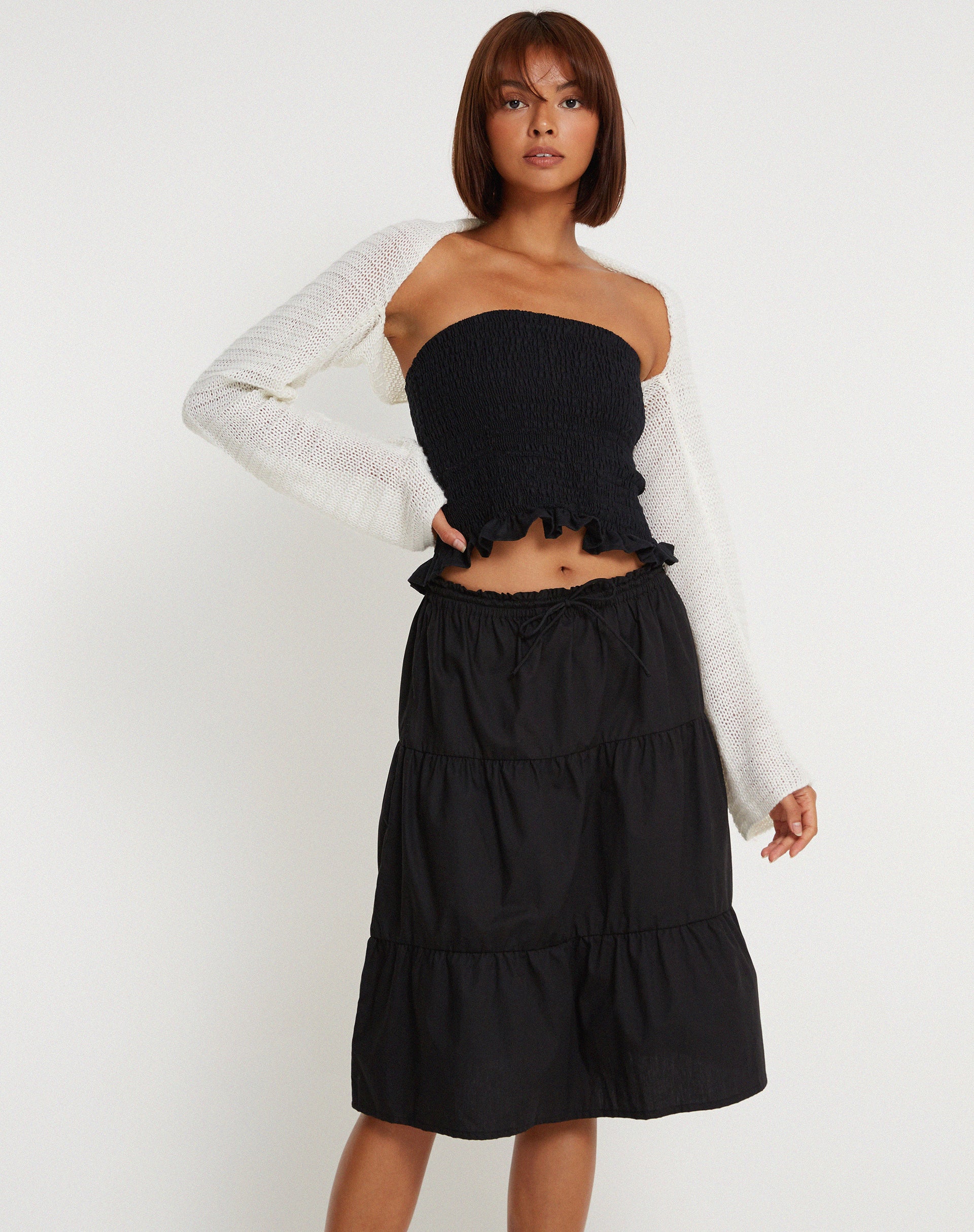 Kiyo Bandeau Top in Black - Awmao