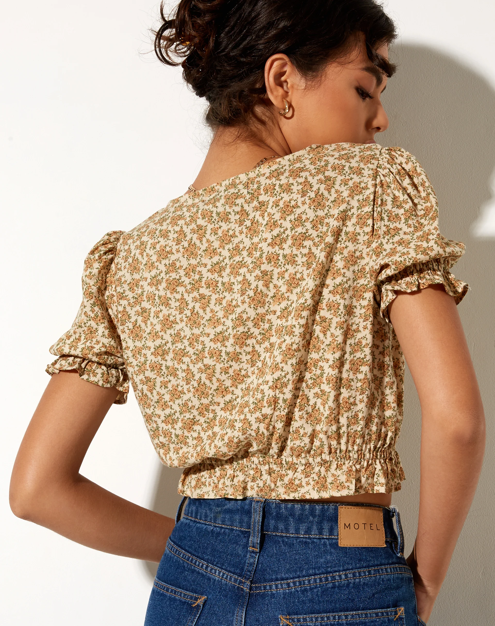 Aley Crop Top in Washed Ditsy - Awmao