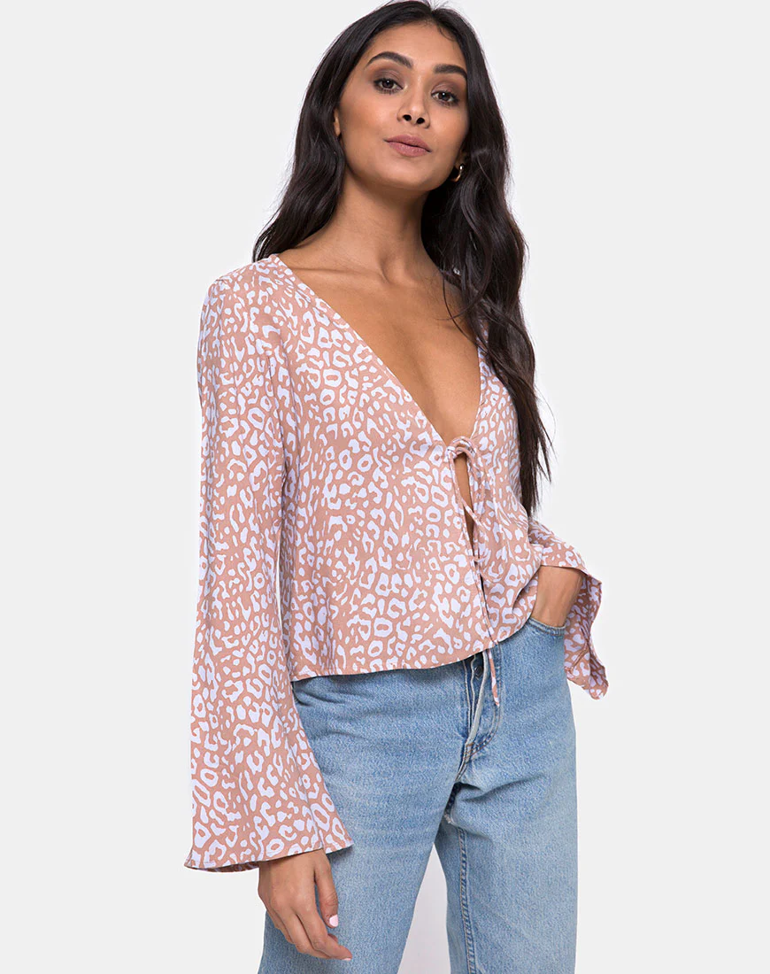 Merida Blouse in Leopard Spot - Awmao