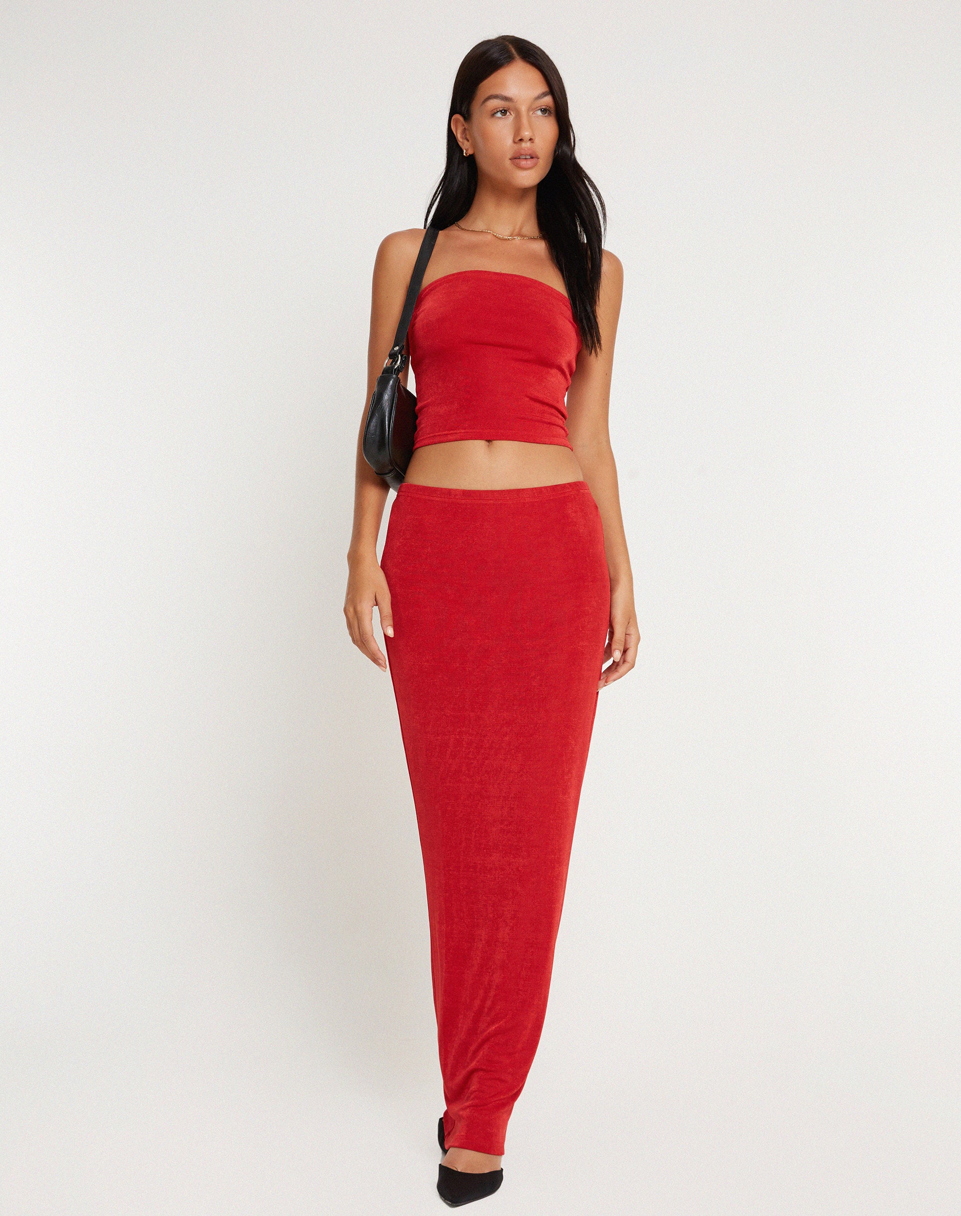 New Tulus Flood Maxi Skirt in Red - Awmao