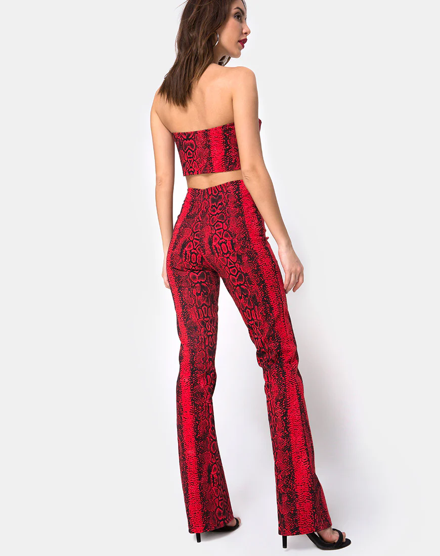 Zolia Trouser in Snake Red - Awmao