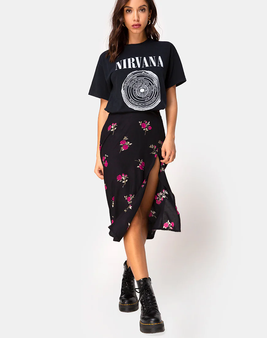 Saika Skirt in Grunge Rose - Awmao