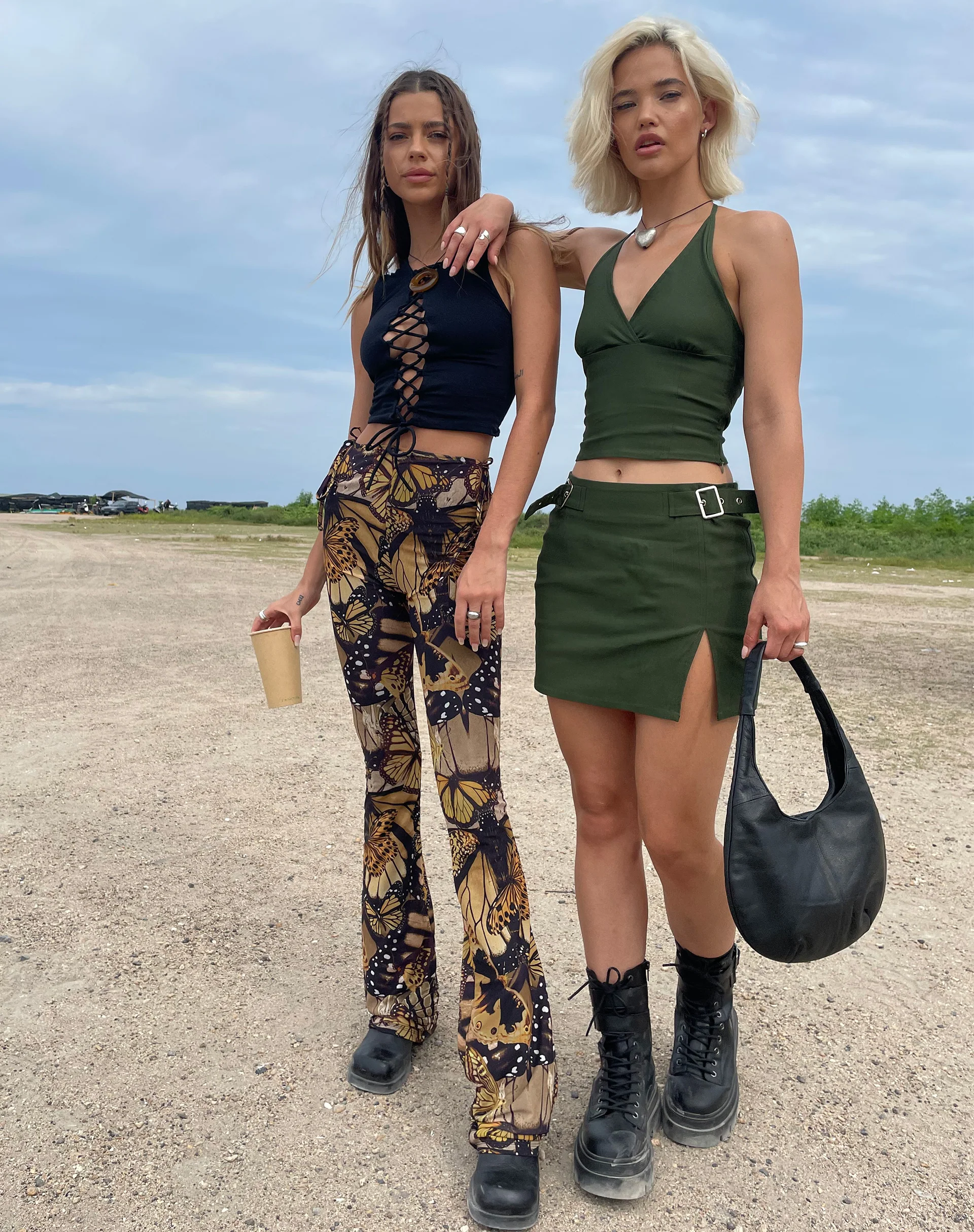 Mileri Flare Trousers in Butterfly Gold - Awmao