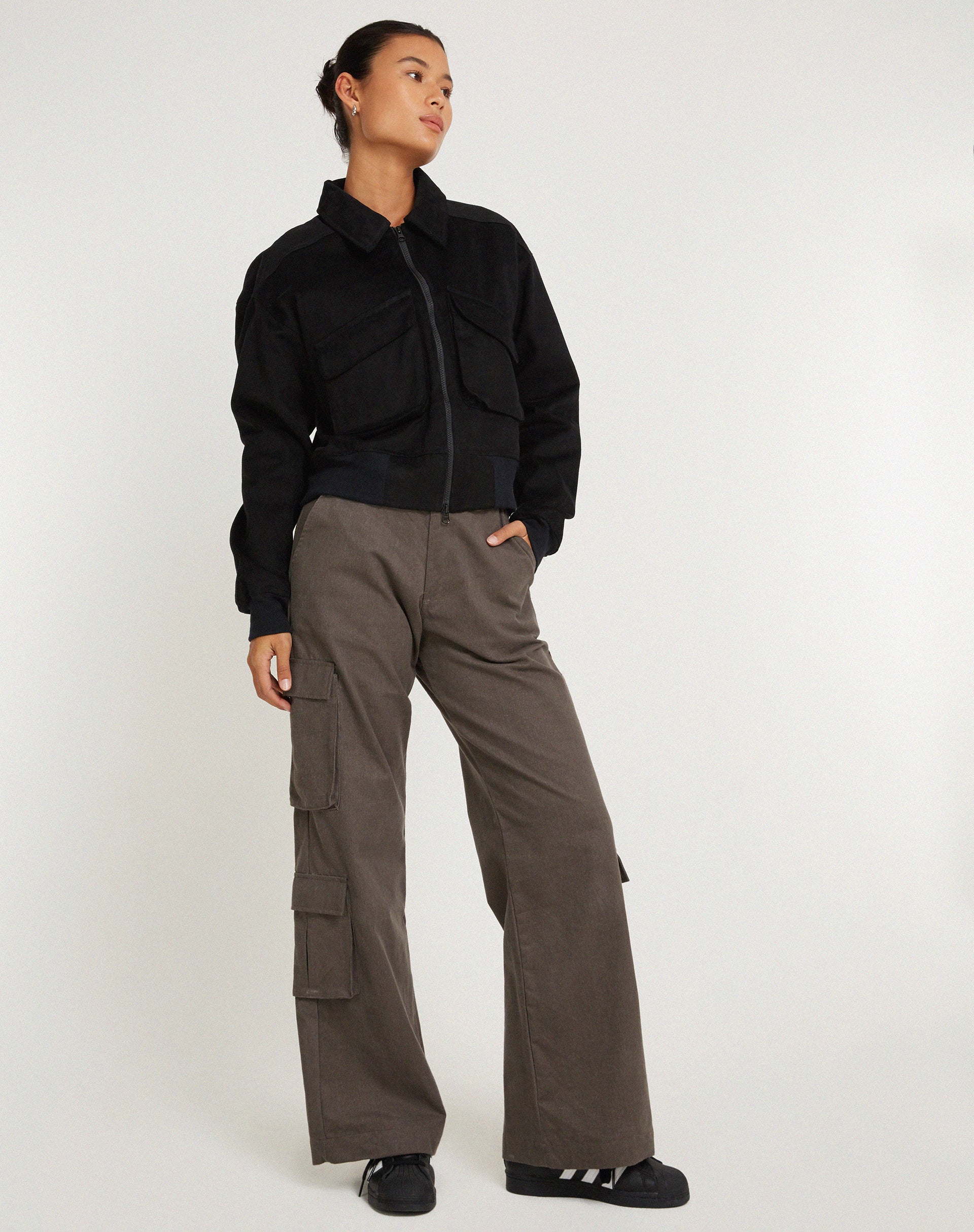 MA2 Jacket in Twill Suede Black - Awmao