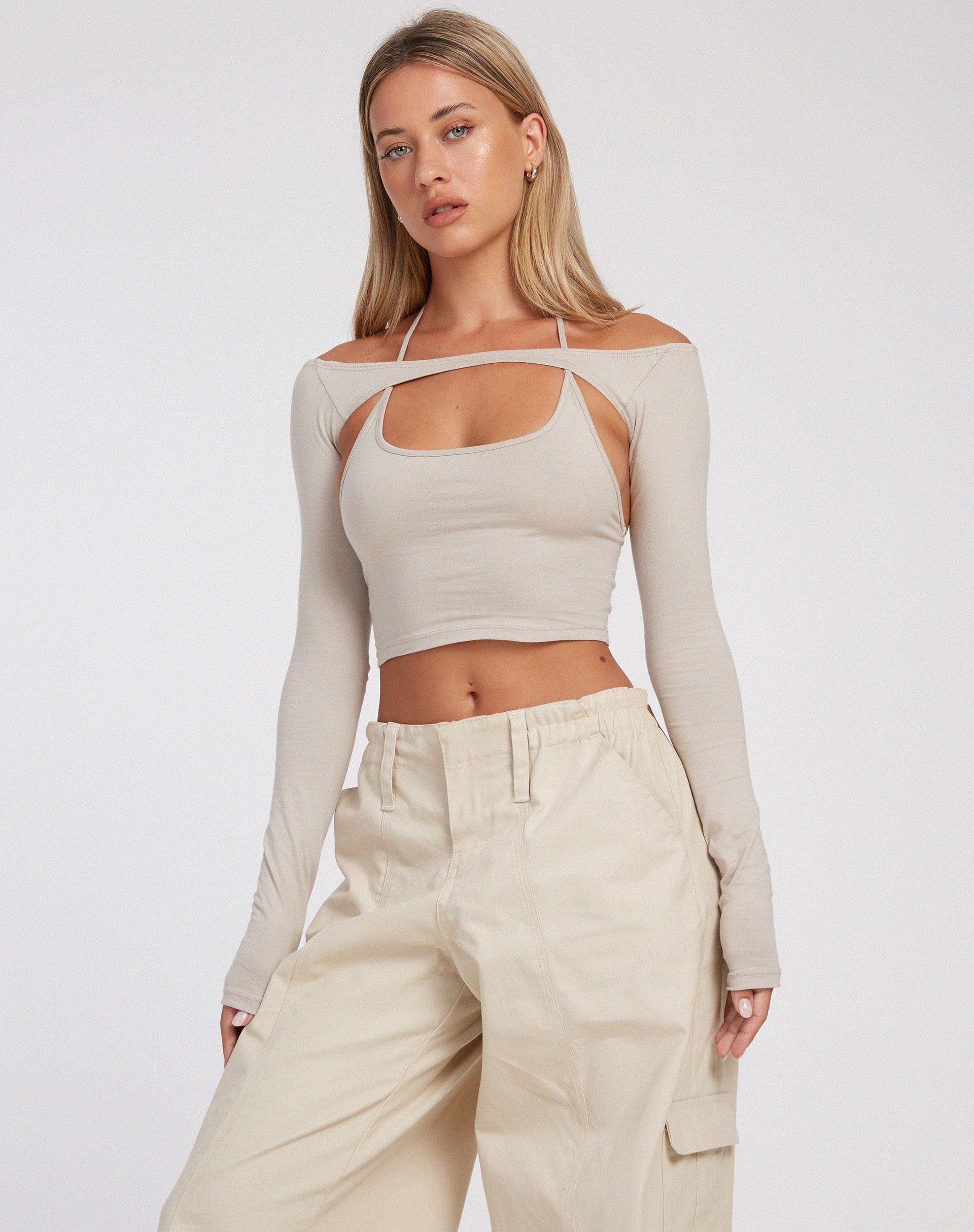 Brandy Long Sleeve Top in Coconut Milk - Awmao