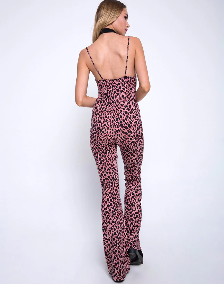 Soda Catsuit in Pink Cheetah - Awmao