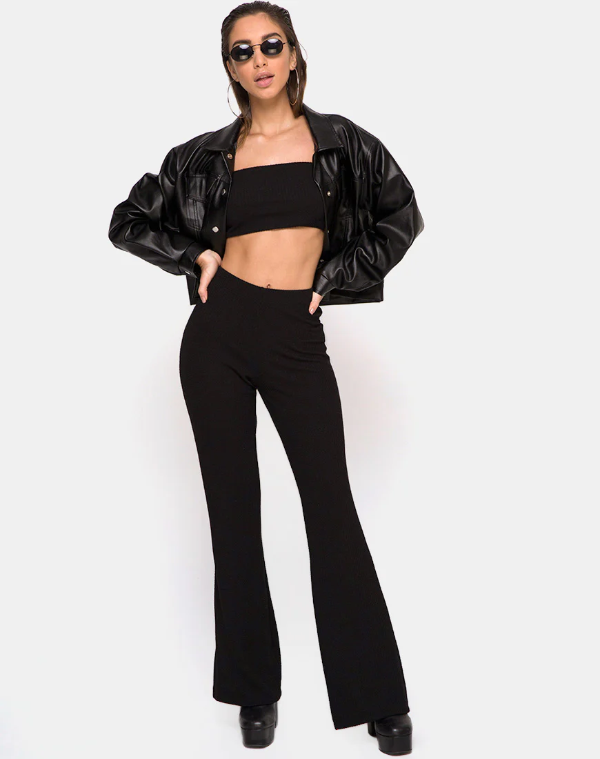 Herlom Flare Trousers in Black - Awmao