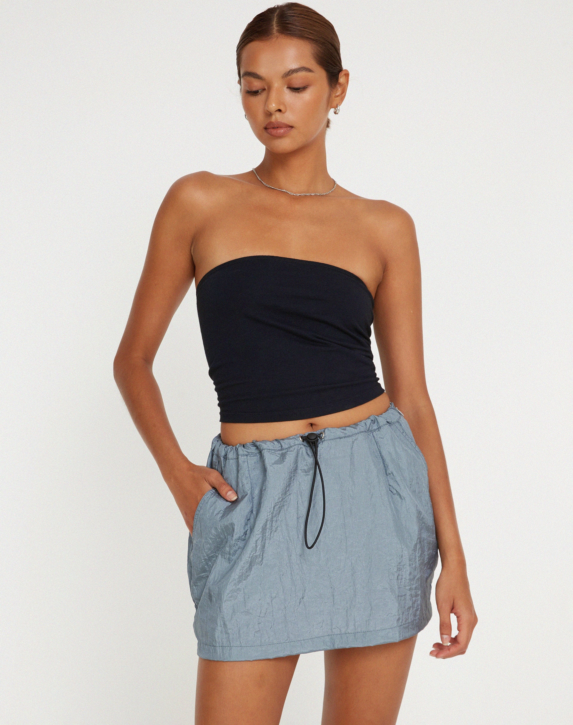 Xenpy Mini Skirt in Silver - Awmao