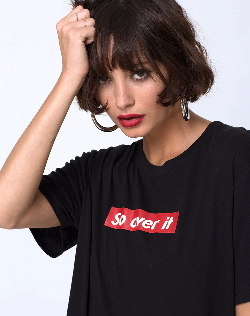 Oversize Basic Tee in So Over It - Awmao