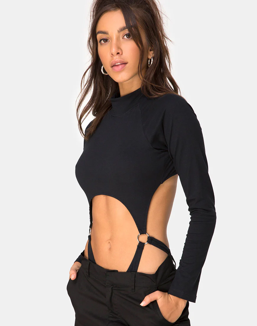 Grino Bodice in Plain Black - Awmao