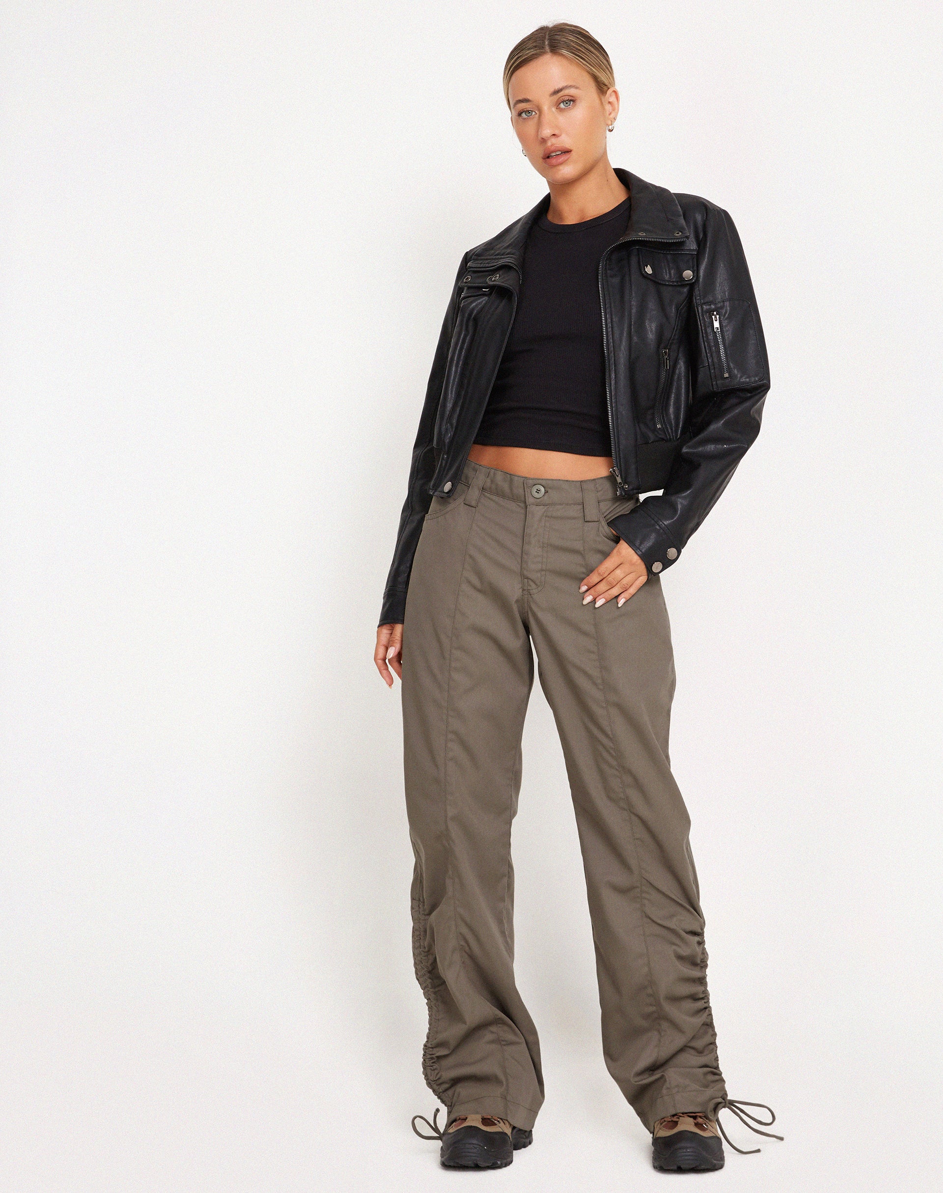 Bracha Low Rise Cargo Trousers in Fossil - Awmao