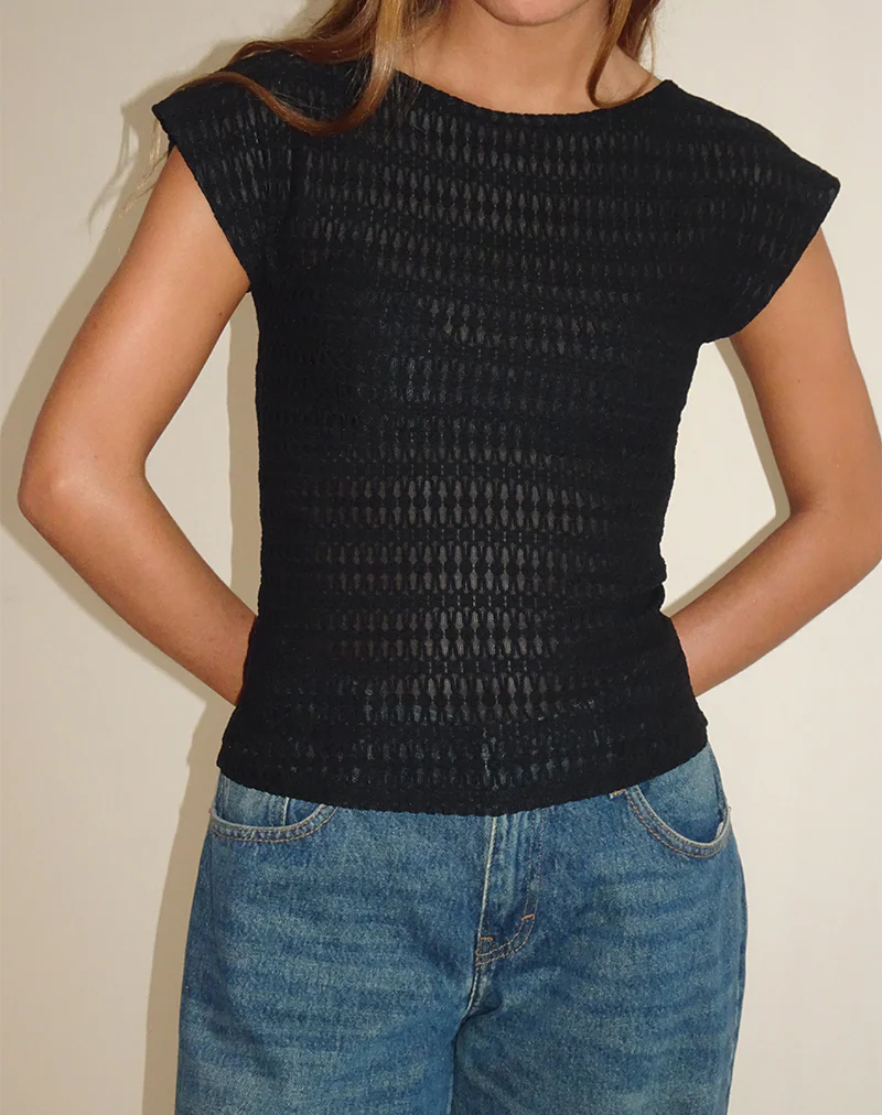 Nova Top in Textured Black - Awmao
