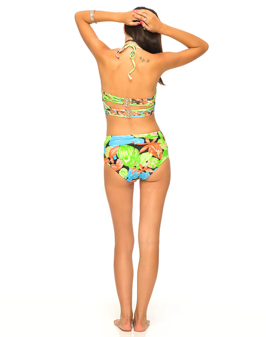 Crystal Cut Out Bikini Bottom in Tropicana - Awmao