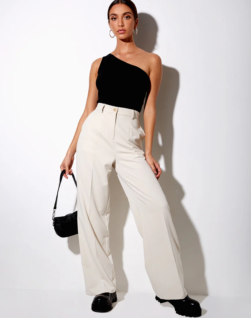 Abba Trouser in Cream - Awmao