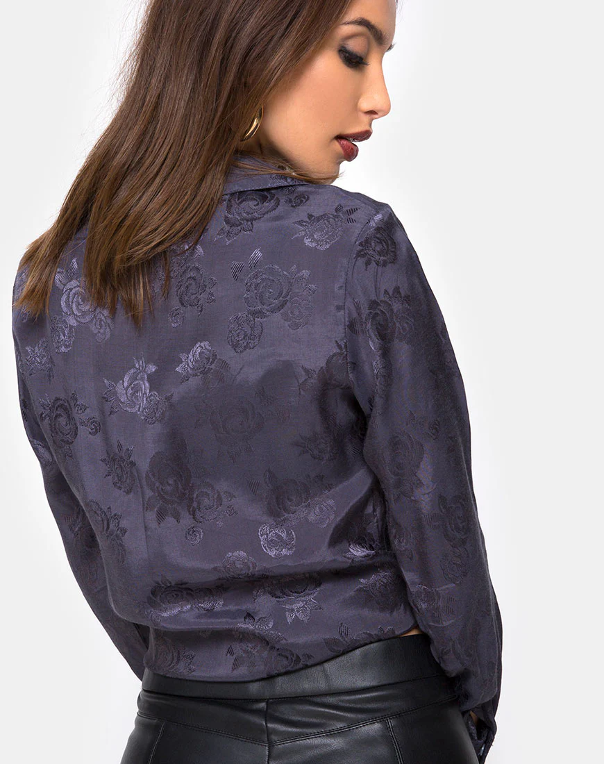 Dimaris Shirt in Satin Grey Rose - Awmao
