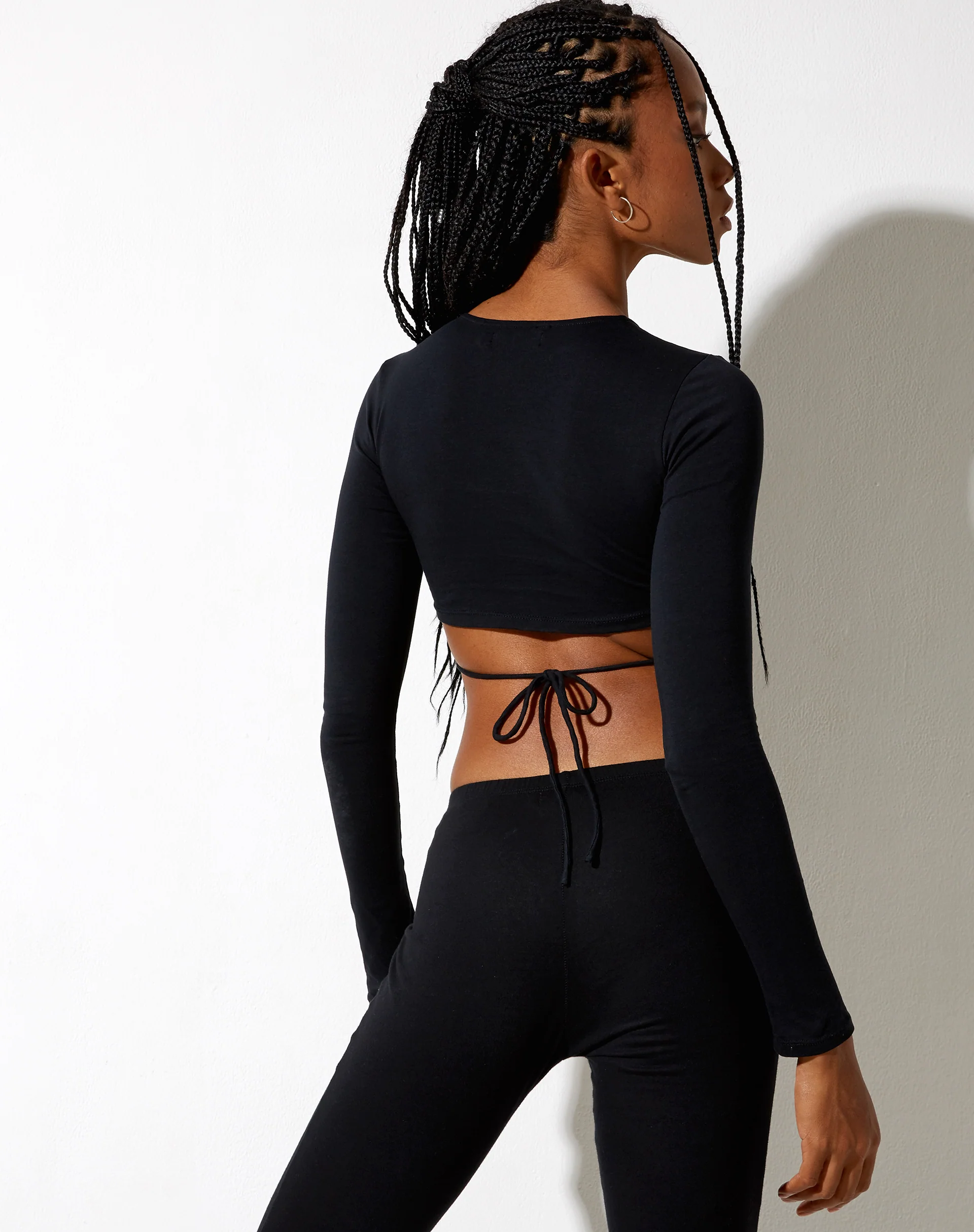 Baye Crop Top in Black Out Of This World - Awmao