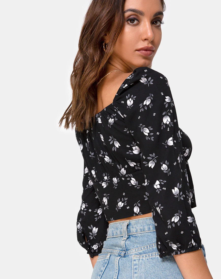 Malon Crop Top in Dark Tulip - Awmao