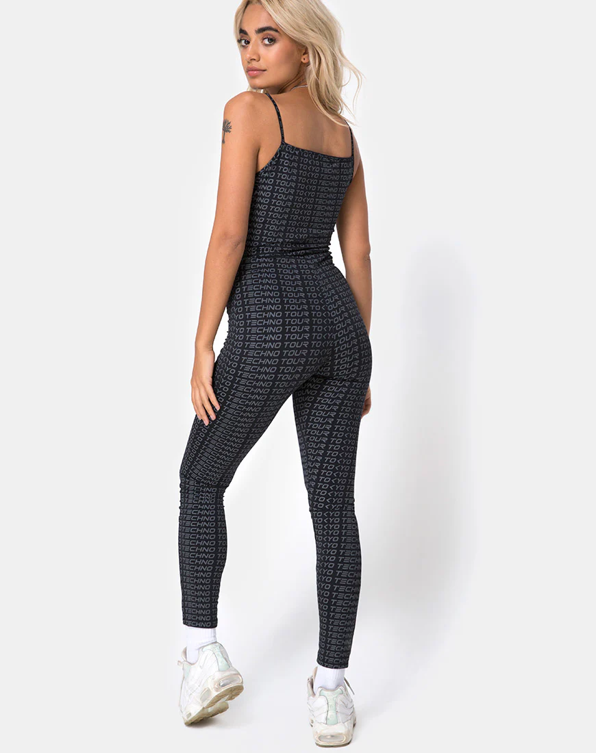 Solita Unitard in Tokyo Techno Tour Black - Awmao