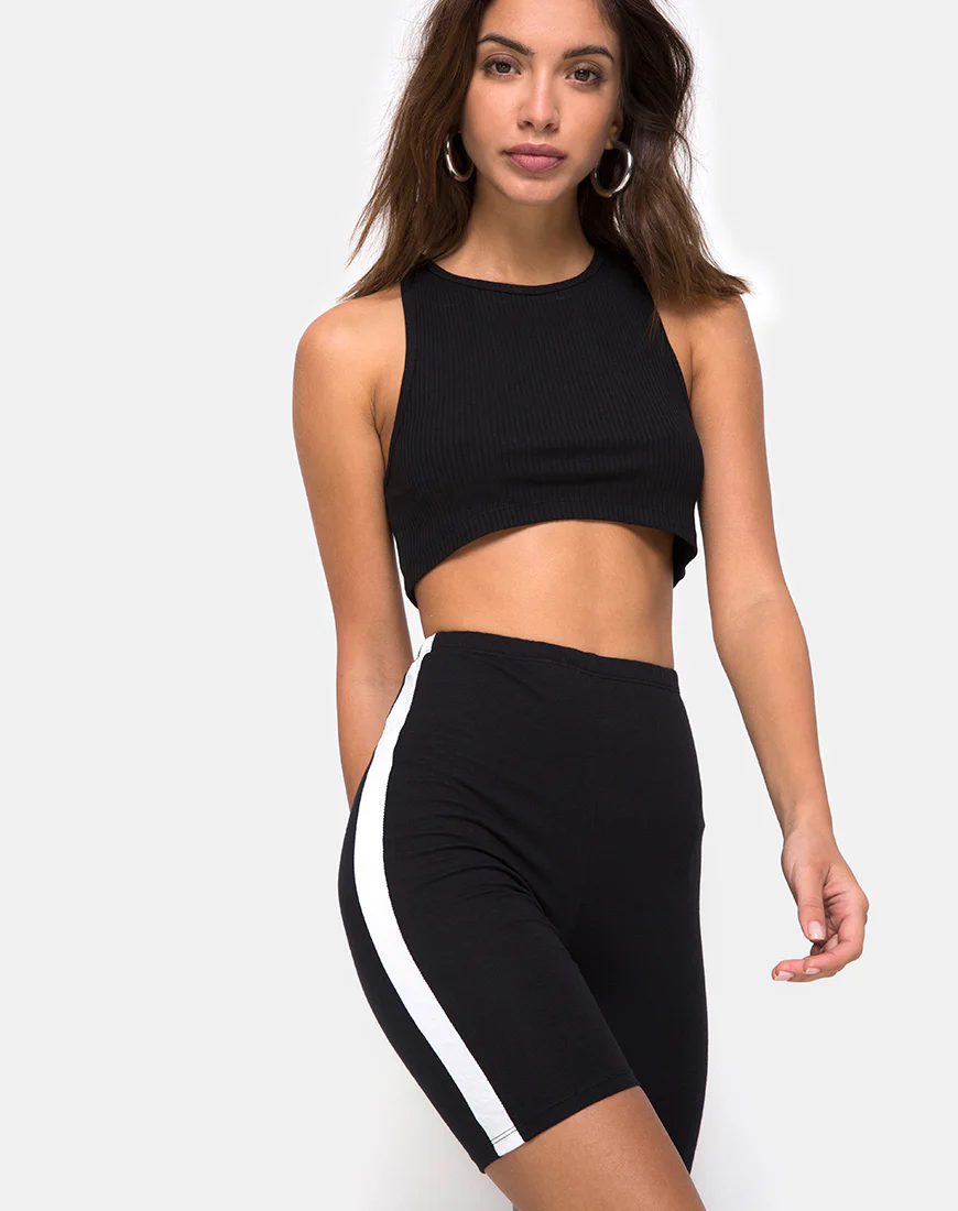 Cirst Short in Black with White Stripe - Awmao