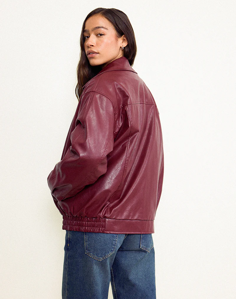 Cavita Jacket in Burgundy - Awmao
