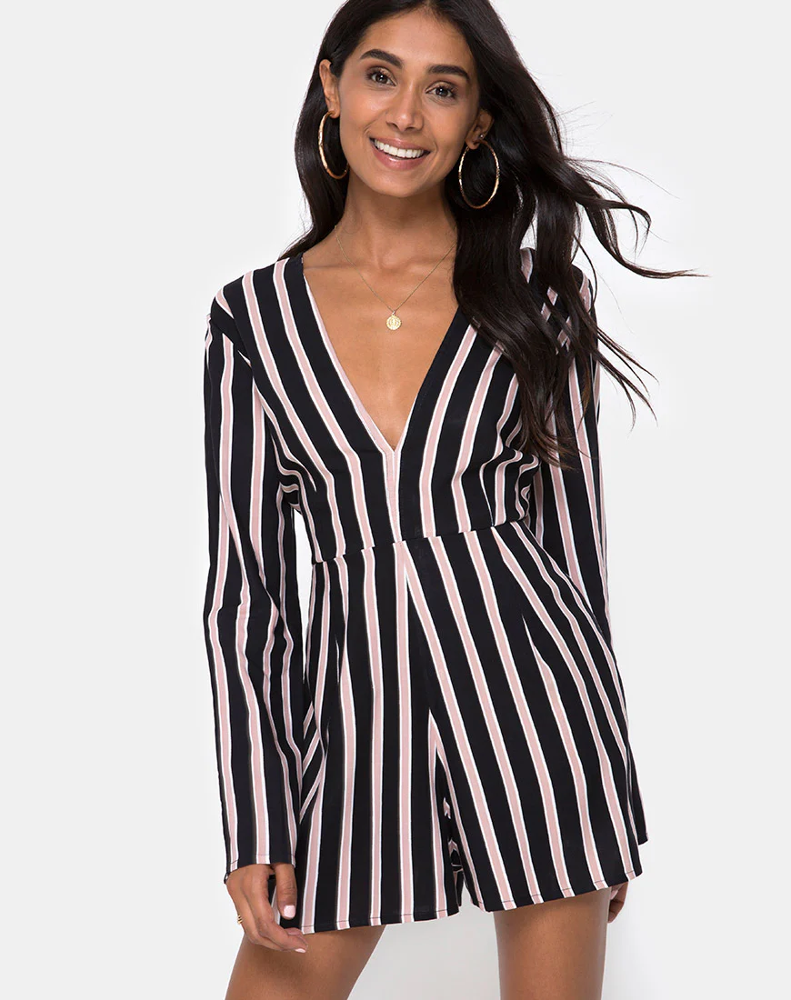 Moran Jumpsuit in Formal Stripe - Awmao