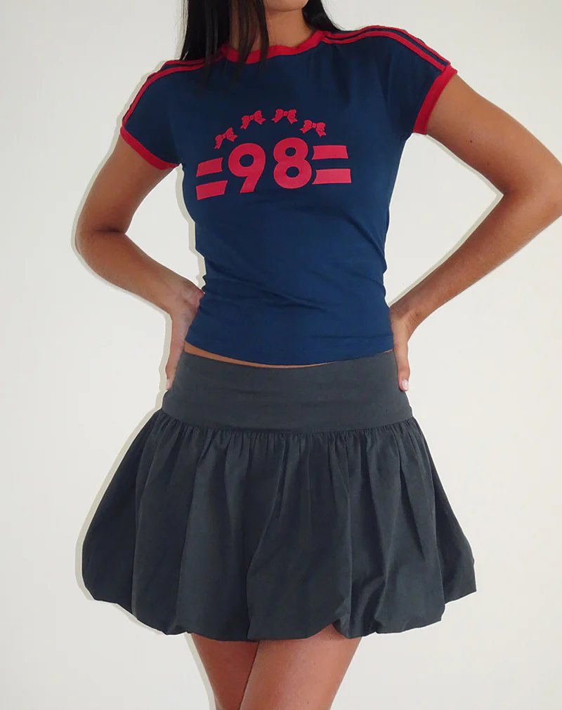 Salda Tee in Navy with Adrenaline Red Binding and '98' Emb - Awmao