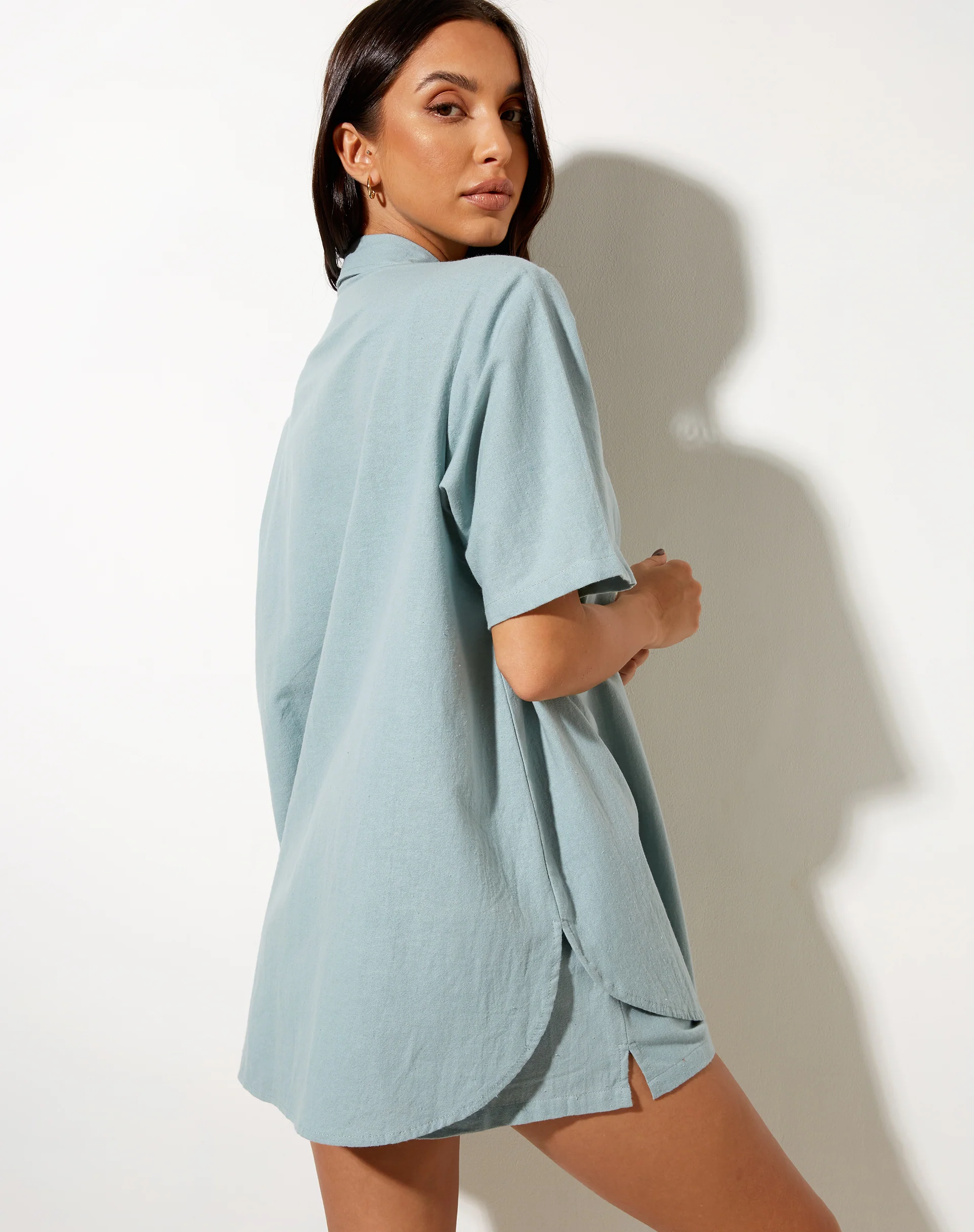 Smith Short Sleeve Shirt in Rami Blue Surf - Awmao