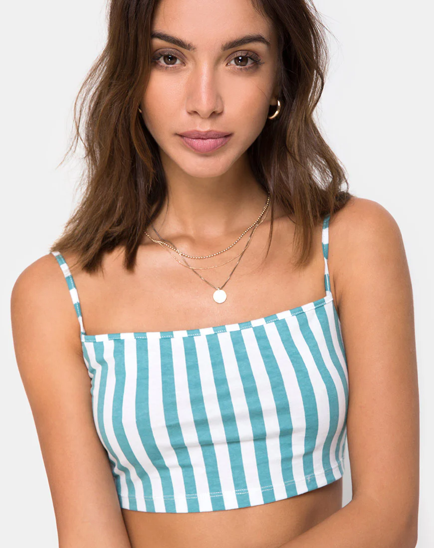 Kini Crop Top in Mid Stripe - Awmao