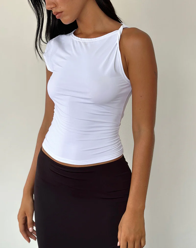 Dannas Asymmetric Top in White - Awmao