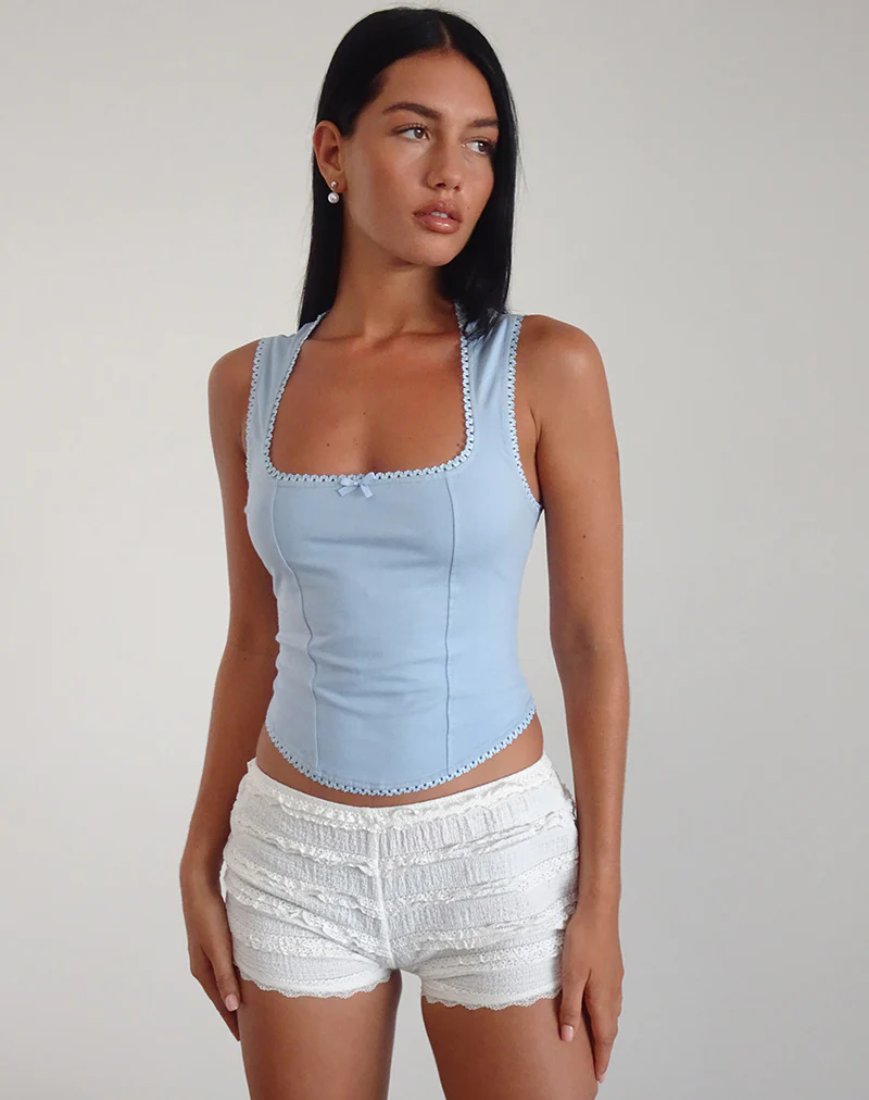 Jinisa Corset Top in Nantucket Blue - Awmao