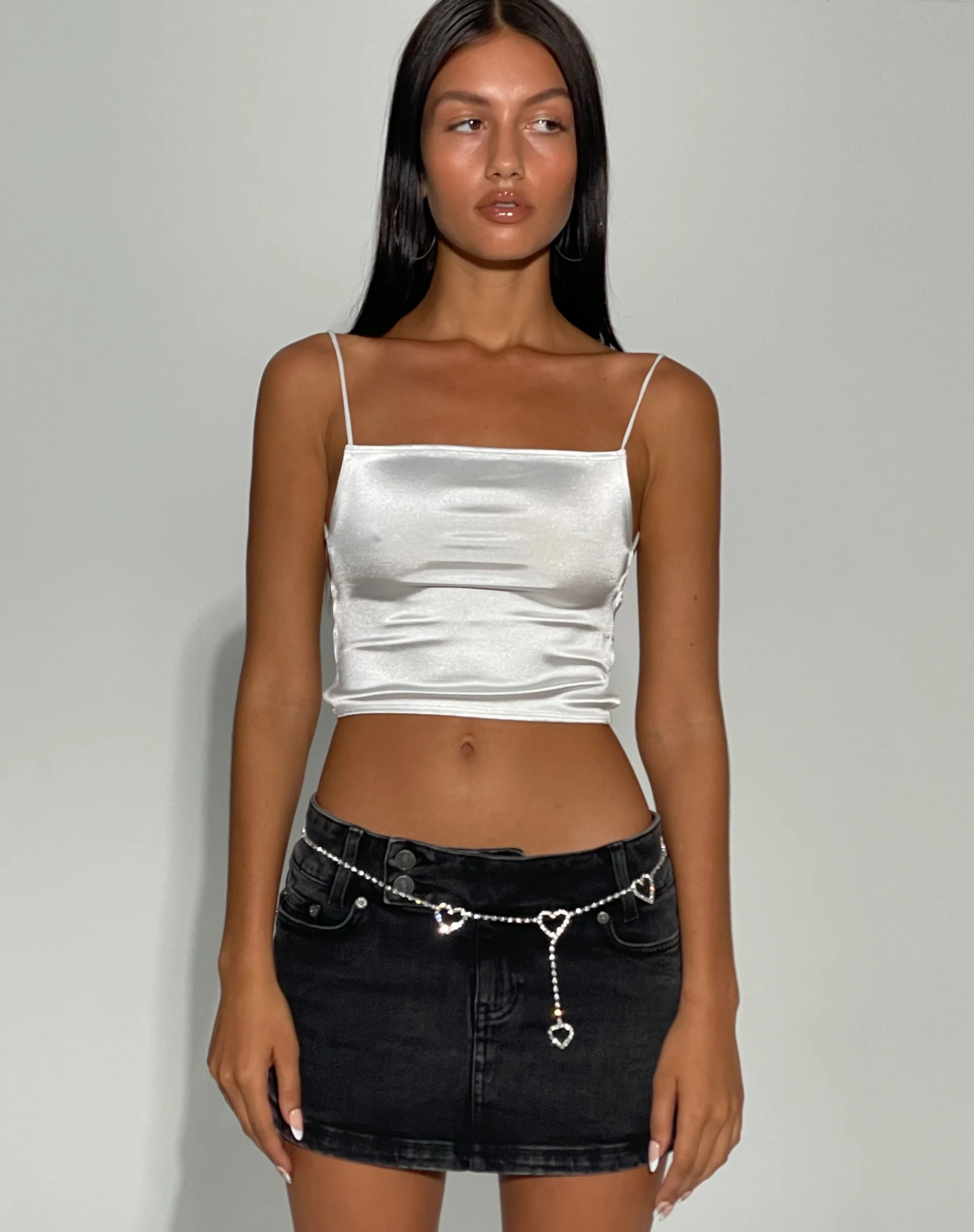 Ozka Crop Top in Ivory - Awmao
