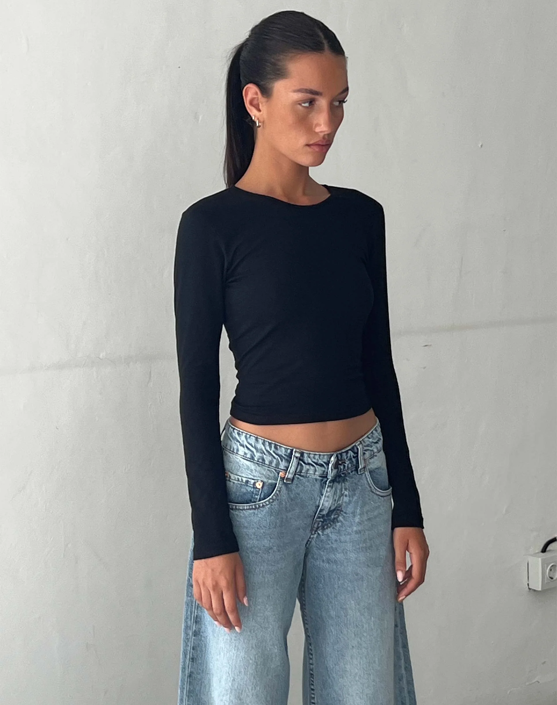 Bon Long Sleeve Top in Black - Awmao