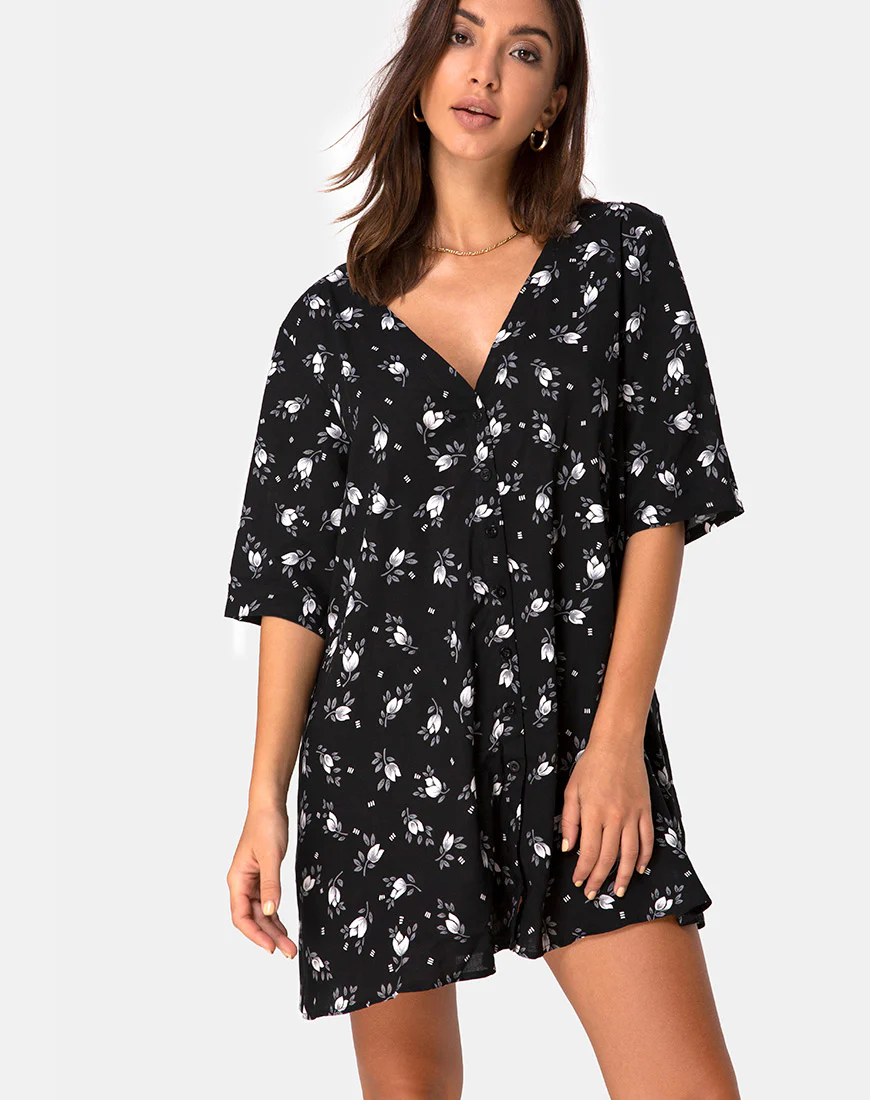 Rosella Swing Dress in Dark Tulip - Awmao