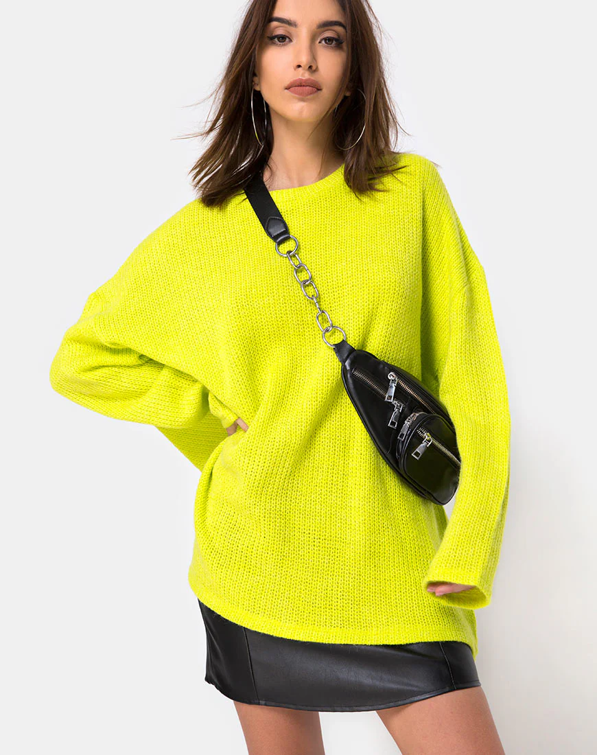 Ajie Oversize Jumper in Lime - Awmao