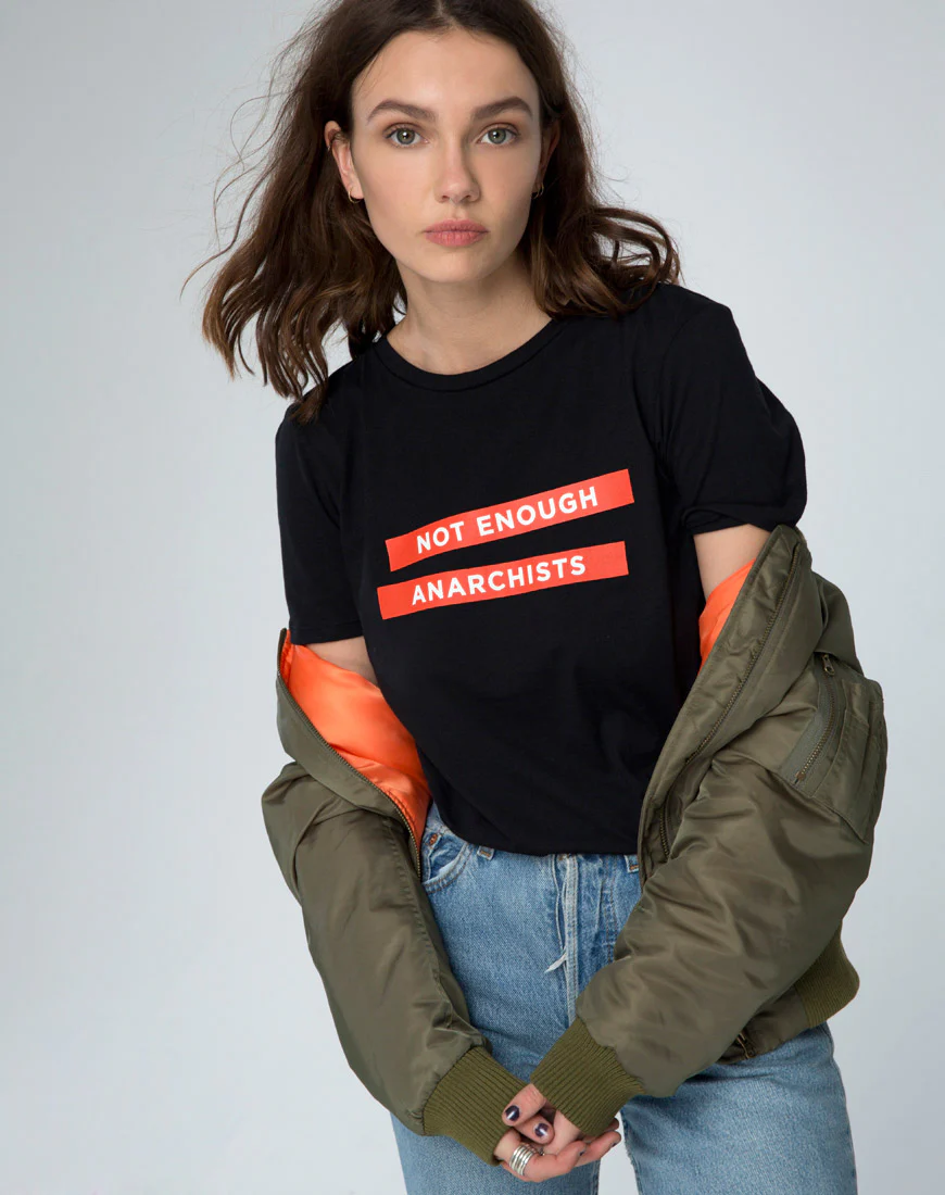 Girl Fit Tee in Not Enough Black - Awmao