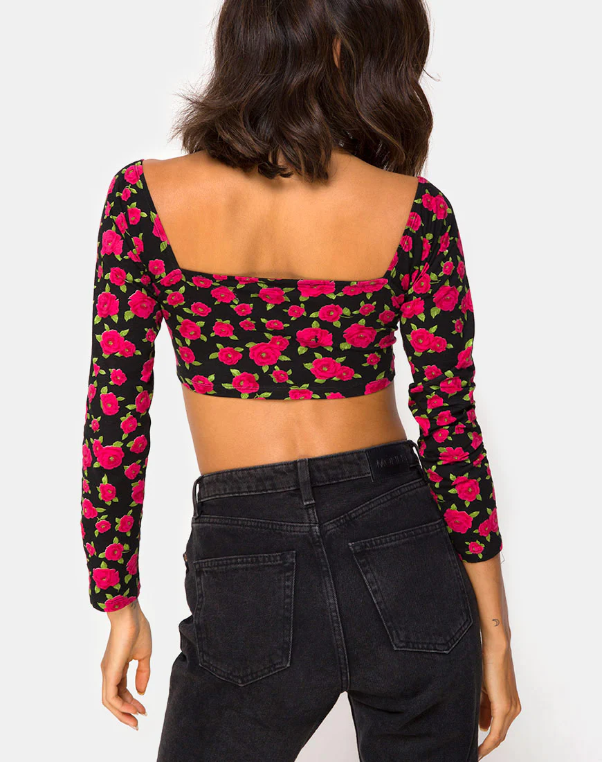 Moluc Top in Red Bloom - Awmao