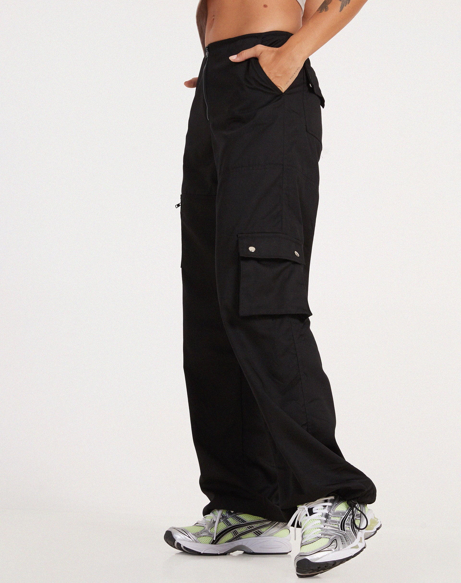 Xander Cargo Trouser in Cotton Drill Black - Awmao
