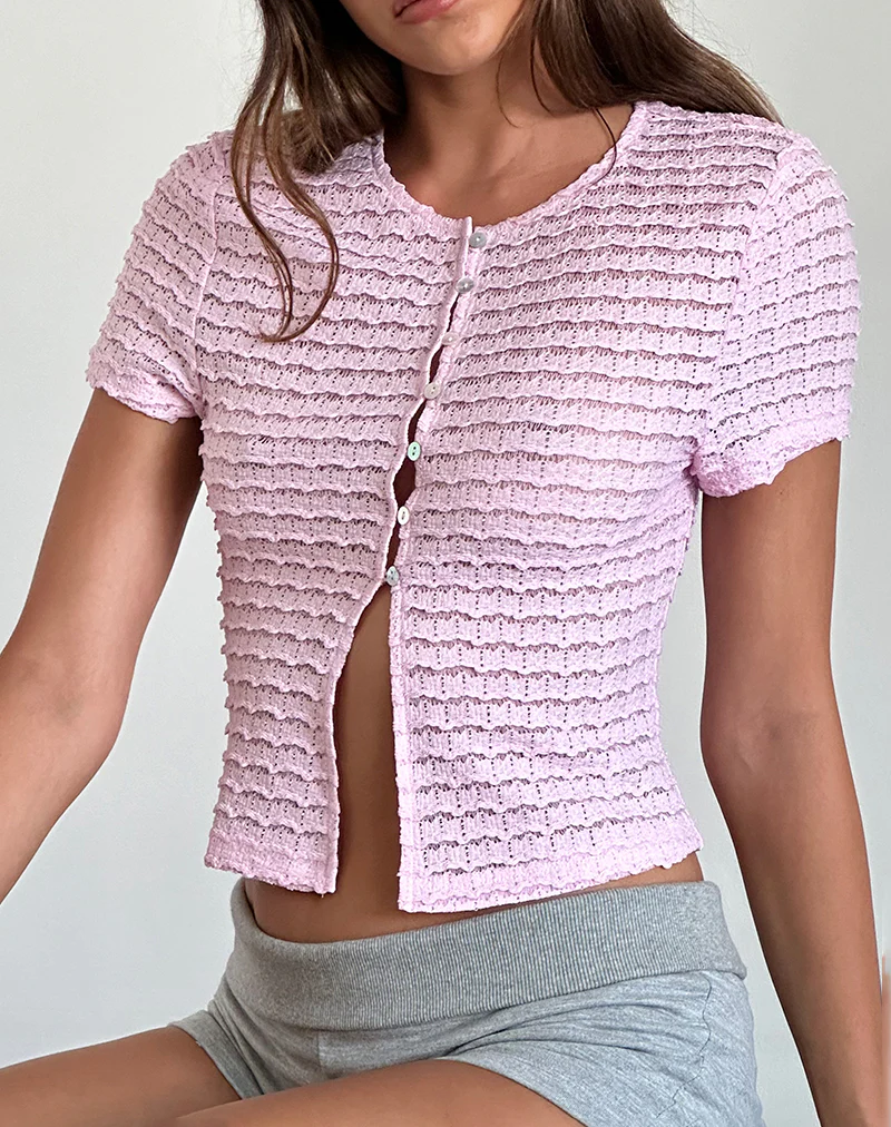 Anara Top in Crinkle Pink - Awmao