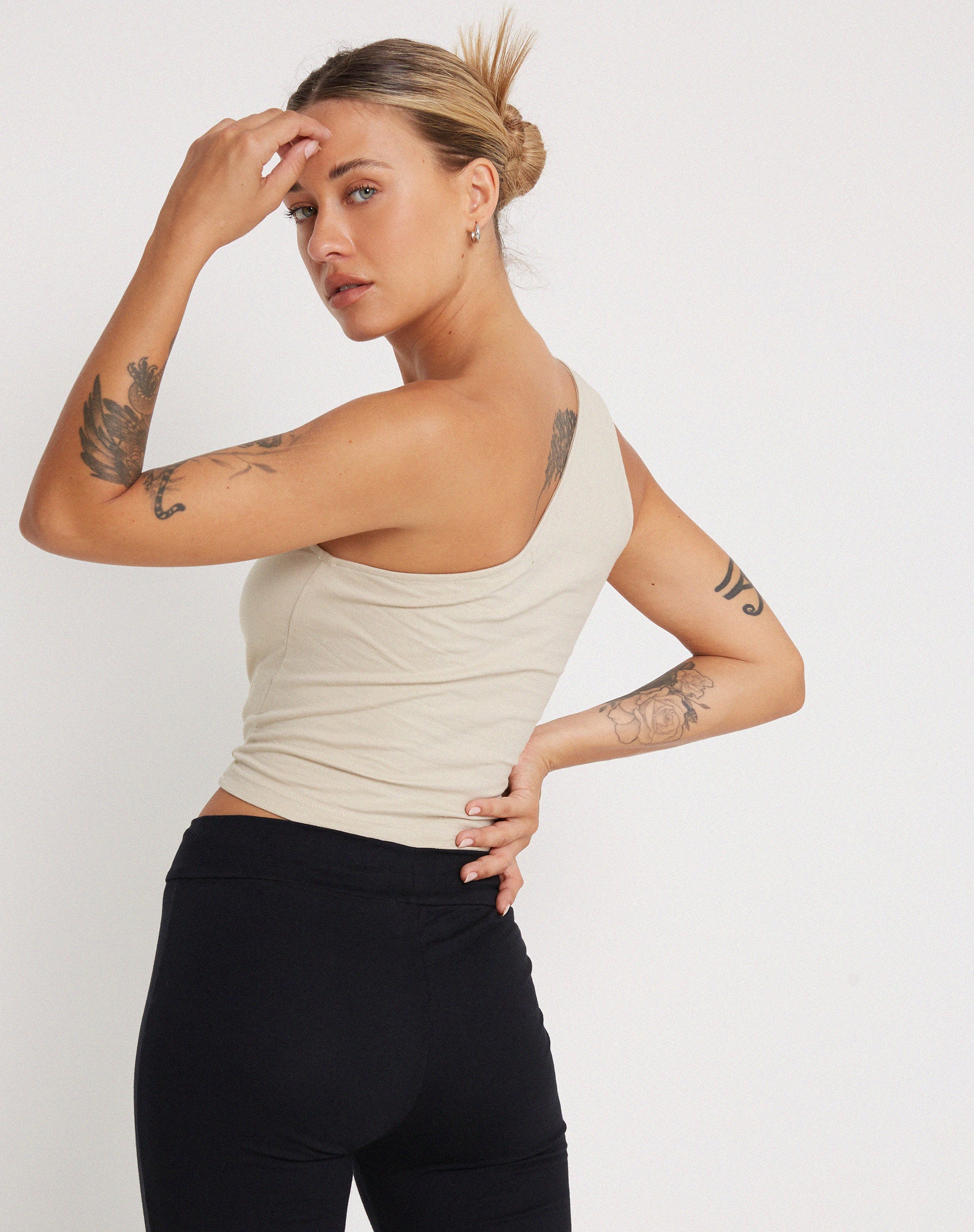 Bay One Shoulder Top in Coconut Milk - Awmao