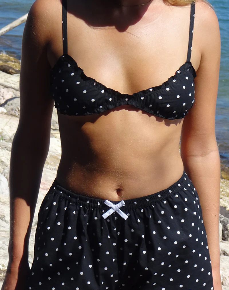 Tiga Bralette in Polka Black - Awmao
