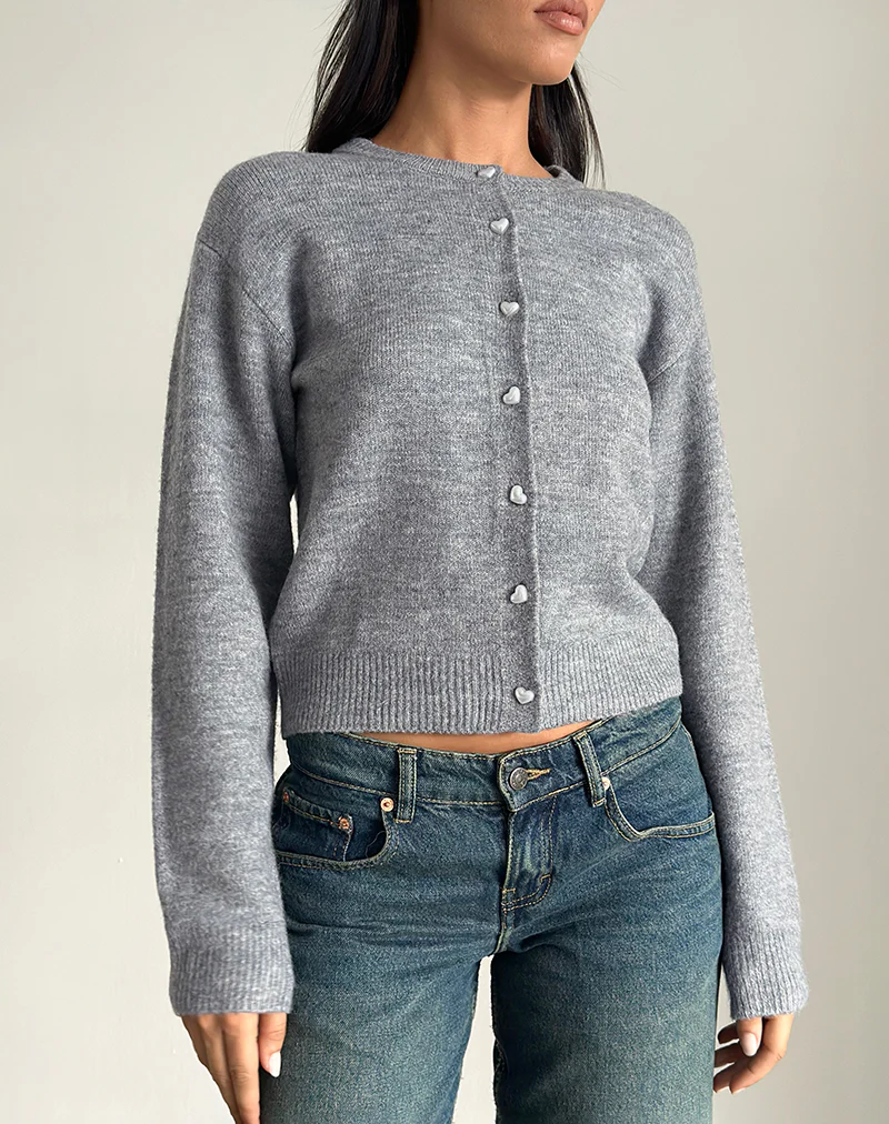 Aura Cardigan in Dusty Grey - Awmao