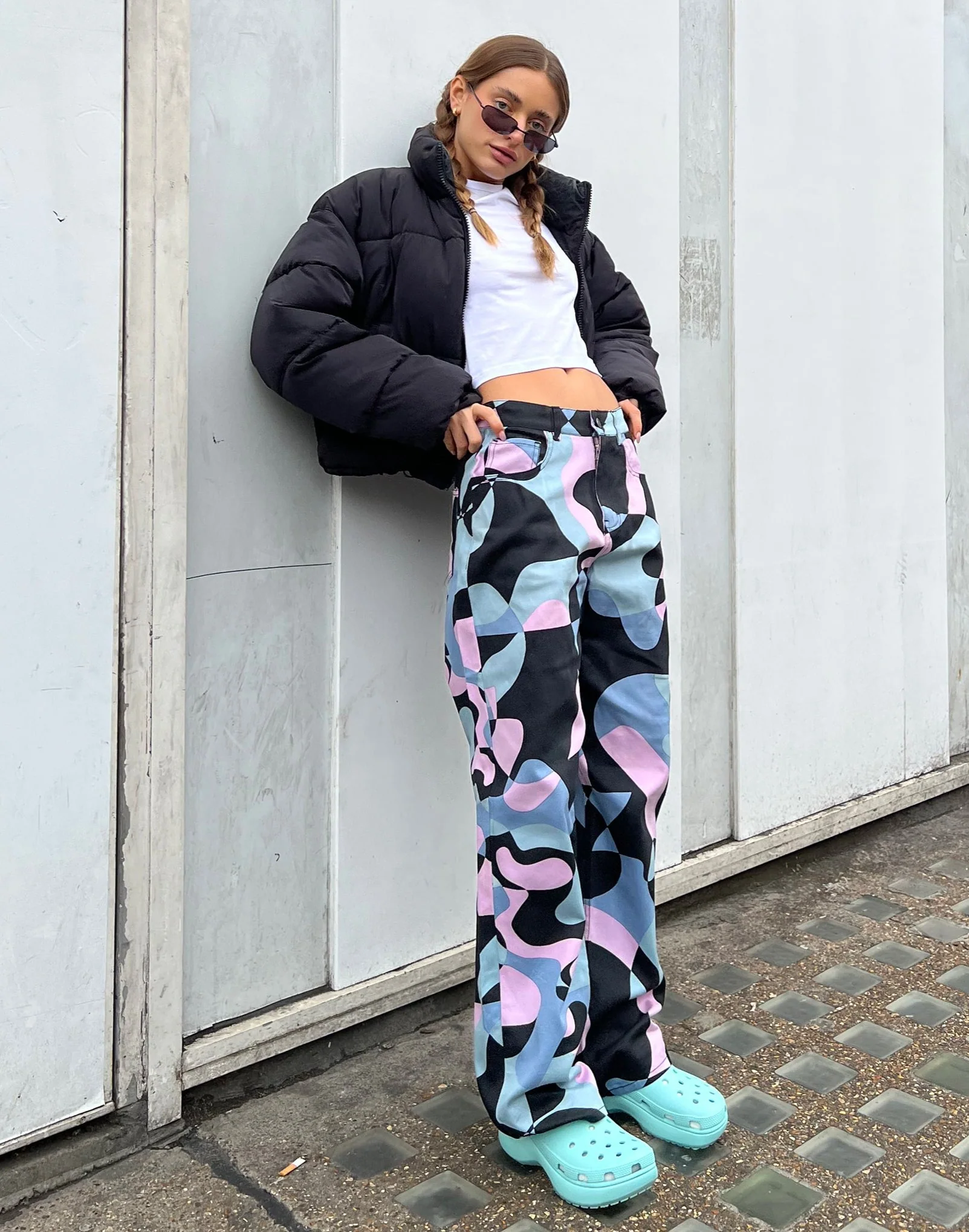 Parallel Jeans in Abstract Purple - Awmao