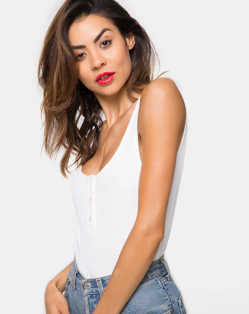 Giselle Bodice in Baby Rib Ivory - Awmao