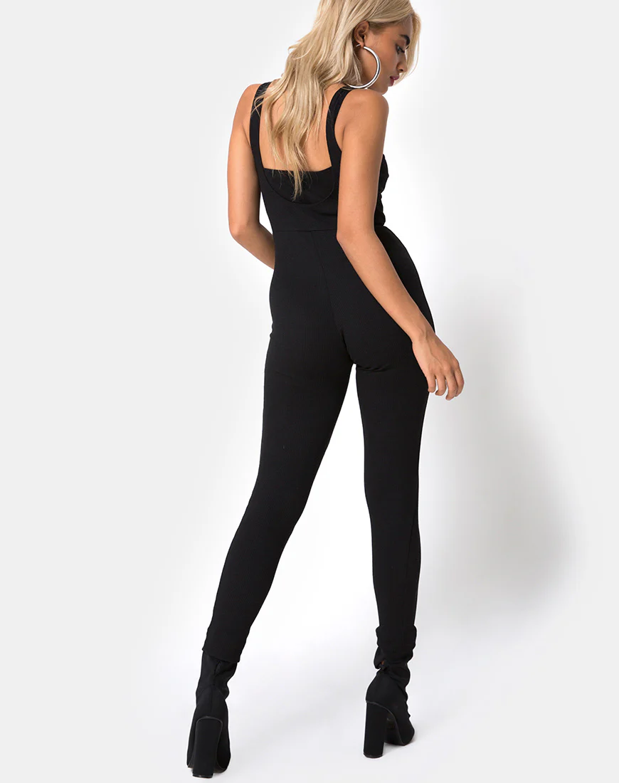 Penold Unitard in Black with Silver Hook - Awmao