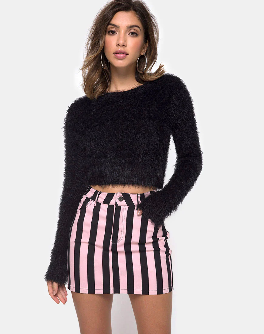 Mini Broomy Skirt in Campbell Stripe - Awmao