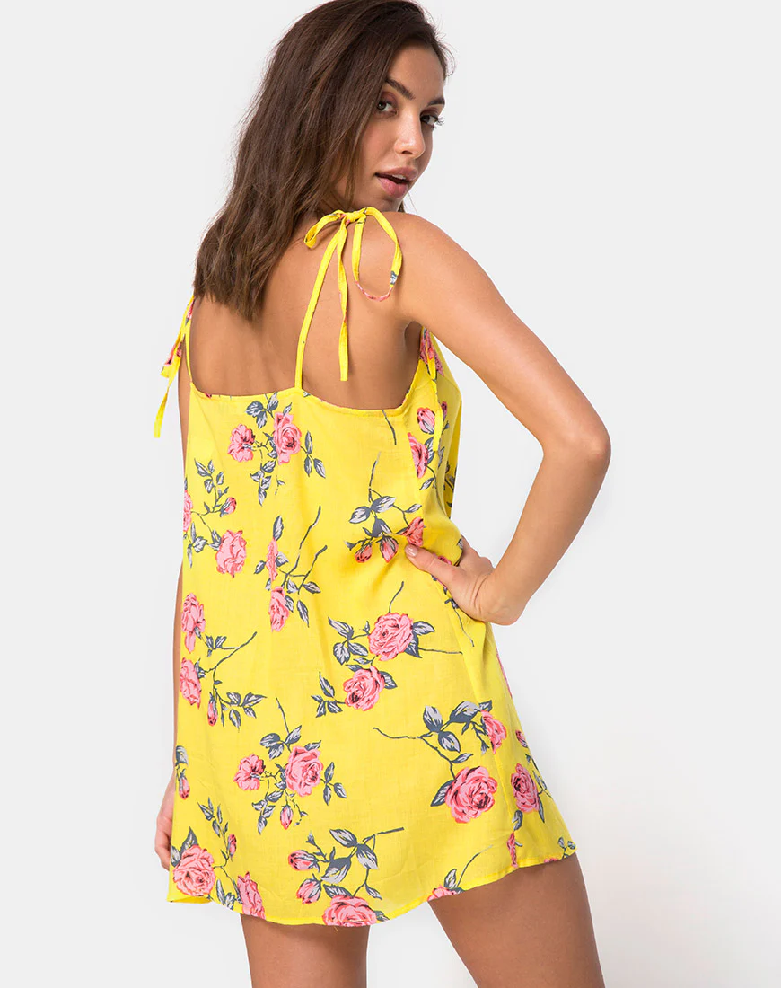 Osla Slip Dress in Candy Rose Yellow - Awmao